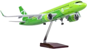 1 80 for NEO Siberia S7 A320 NEO Airlines Model Toy Collection Light with Wheel Landing Gear Miniatures Set(with Light)