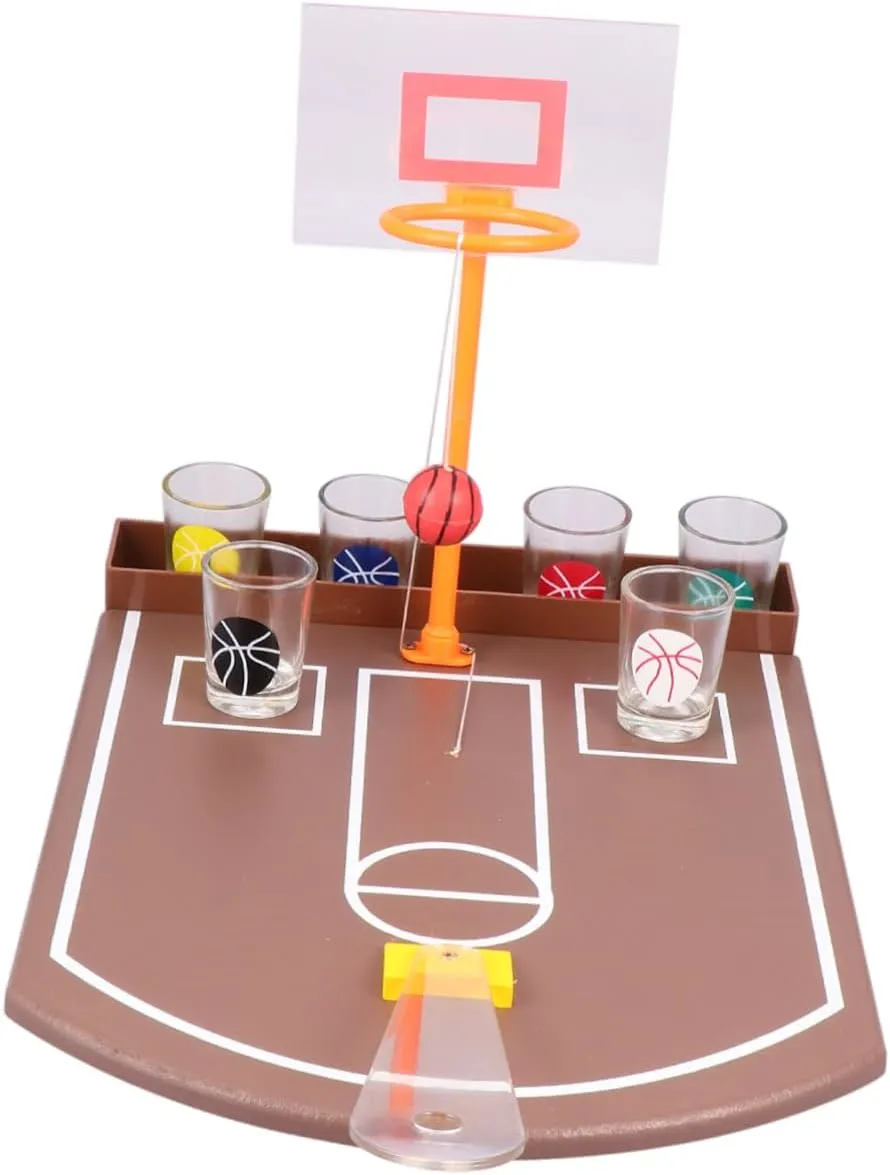 1 Set Acrylic Tabletop Basketball Toy Mini Hoop Bar Supplies Bar Prop Entertainment Supplies