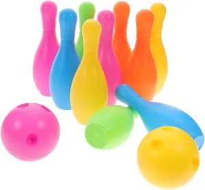 1 Set Bowling for Fun Indoor Sports Kit with Bowling Pins and Balls for Hand Eye Coordination and Family Activities and Design for Endless Play Random Color