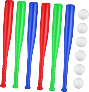 1 Set Outdoor Plastic Baseball Includes Bats and Balls for Parent Interaction and Motor Skill Development Random Color