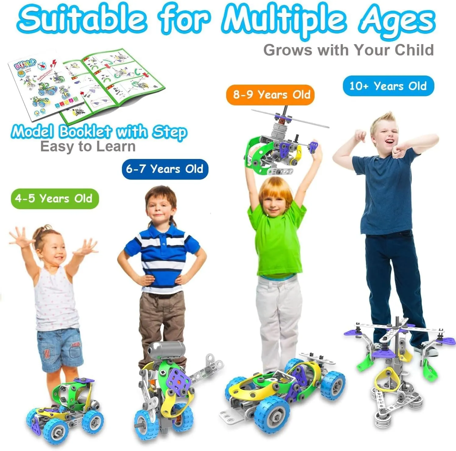 10 in 1 Electric STEM Toys for 5 6 7 8 9  Year Old Boy Girl Birthday Gifts Educational Building Toys for Kids Ages 4-8 5-7 8-12 Stem Activities Construction Toy for Boys 6-8 8-10 Holiday Idea Gift