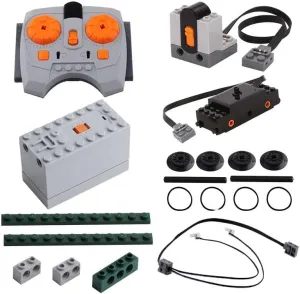 10 in1 Power Function High-Tech MOC Train Motor Set Bricks Kit AAA Battery Box IR Speed Remote Control Building Blocks 88002 88000