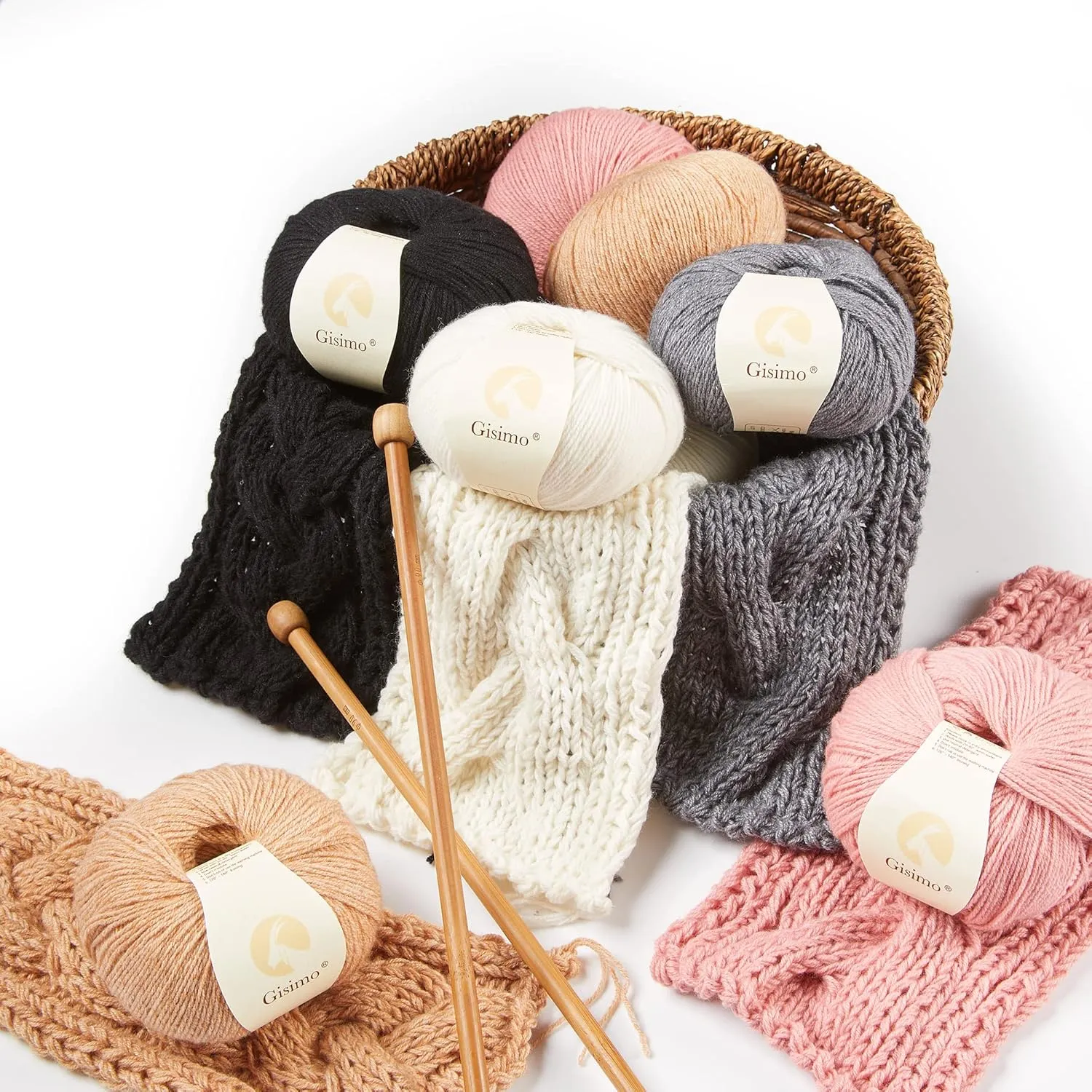 100% Inner Mongolian Cashmere Yarn, 6-Ply Luxurious and Soft Yarn for Hand Knitting & Crocheting (Light Purple,1 Ball)