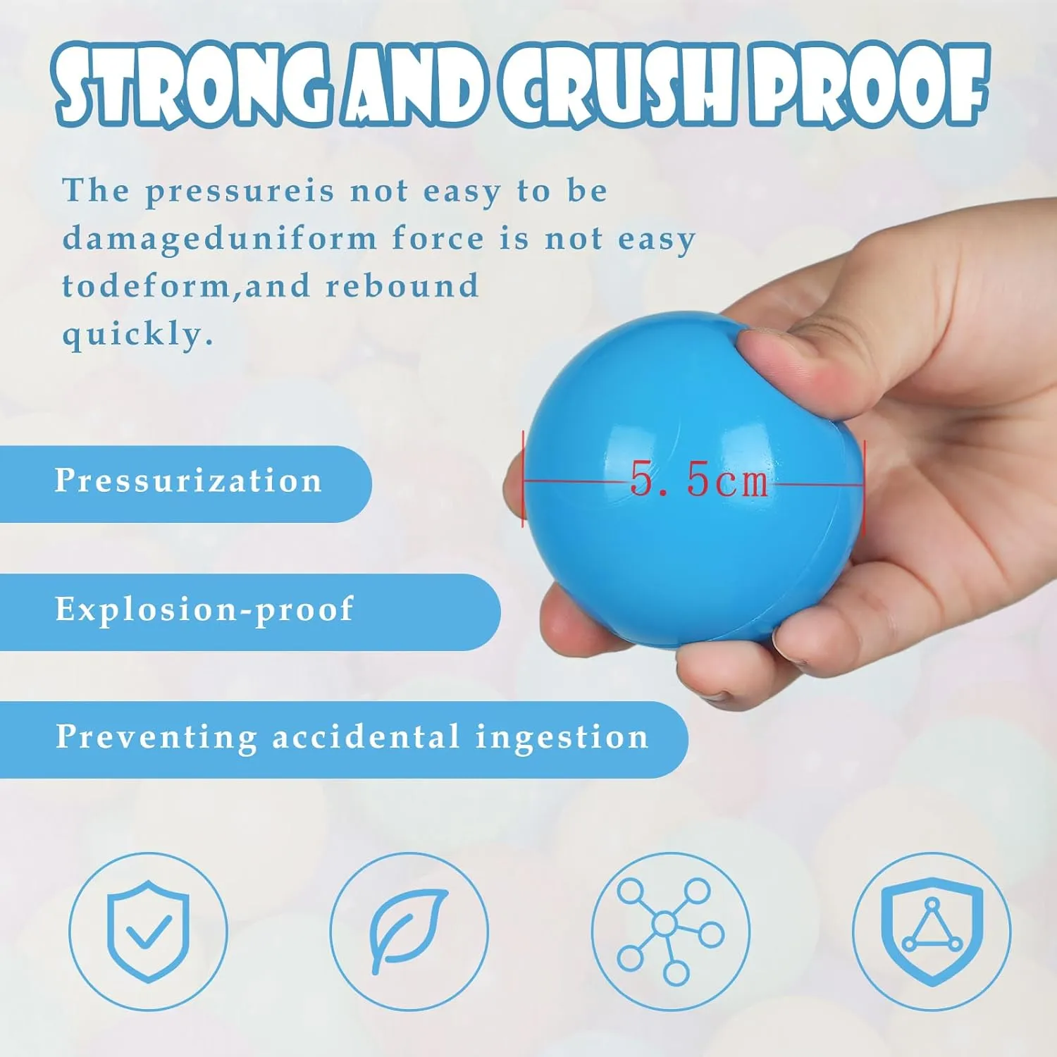 100 Pack Balls for Ball Tent, BPA Free Colorful Plastic Balls Baby Play Balls for Ball Pit, Bounce House, Baby Pool & Playhouse