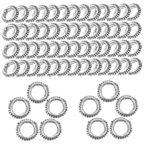 100pcs Hair Jewelry Rings for Dreadlocks Hair Beads Accessories for Braids DIY Hair Clip Hoops for Women Hole Spacers for Braiding and Styling