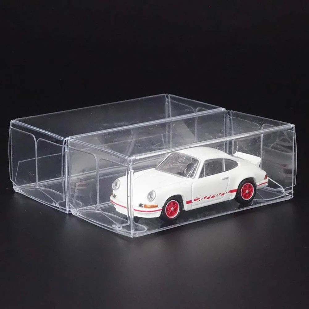 100pcs PVC Display Case 1:64 Small Scale Protective Case 30x40x82mm Transparent Toy Car Protector Packs for Car Models Toy Cars(#1)