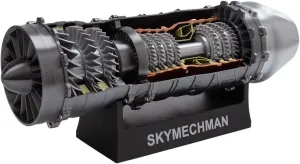1/18 Scale Turbofan Engine Model, WS-15 Functional Turbofan Aircraft Engine Kit with LED Light, 50 PCS Model Kit, Education Display, Desktop Decor