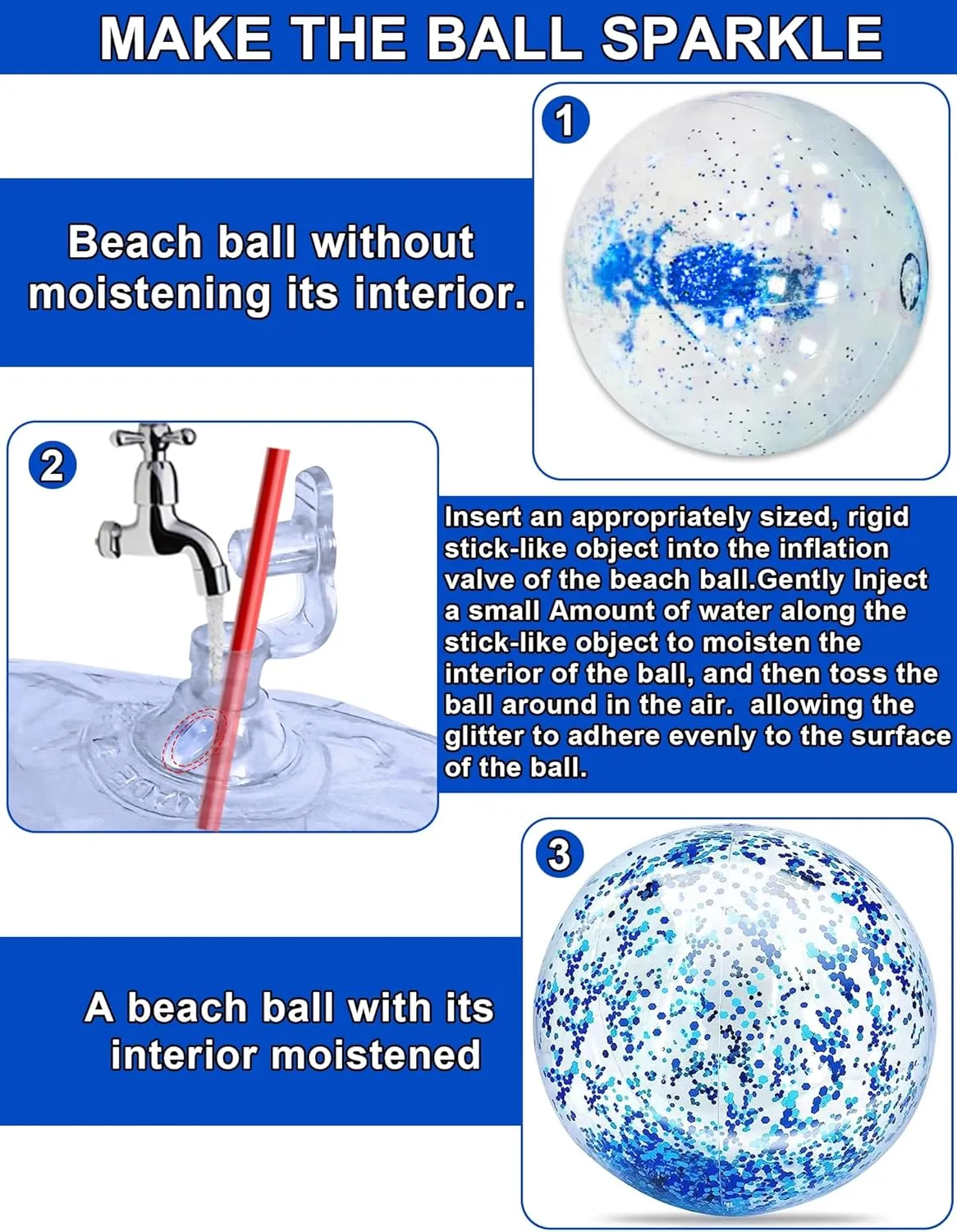 12 Pack Inflatable Beach Balls Bulk 16" Glitters Pool Toys Balls for Pool, Beach, Summer Pool Party - Swimming Pool Game Water Beach Toys Kid Party Favor Decorations Summer Blow Up Beach Ball