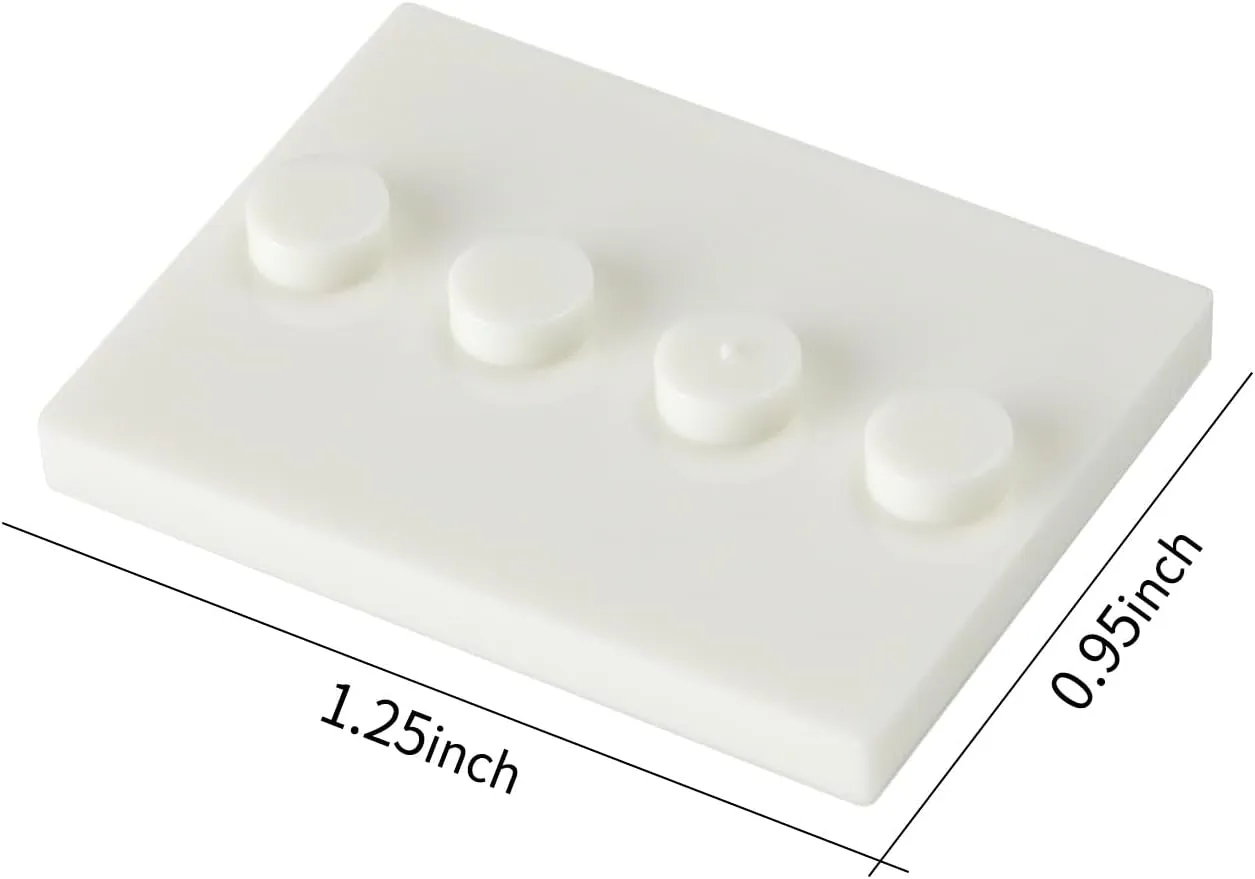 120pcs Plates Parts White Tile Modified 3x4 with 4 Studs in Center Compatible with Figure Display Base Collector Pack Set 88646