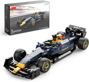 1:24 RedBull F1 RB19 Race Car Model Building Kits, Formula 1 Buildable Blocks Sets with 333 Pcs Bricks, Free Wheel, Cockpit, Collectibles Gifts Ideas for Boyfriend, Adults, Blue