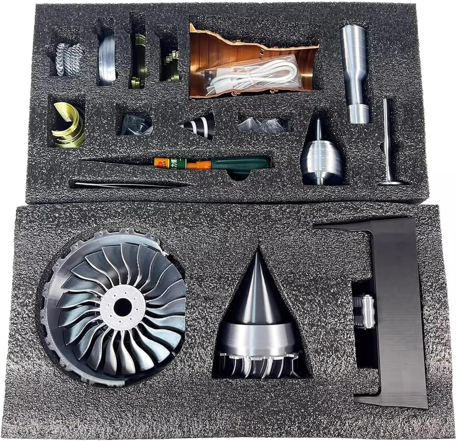 1/25 Simulation Aircraft Turbojet Engine Rotatable Model, Adjustable Speed TR900 Aircraft Turbojet Model with Light, DIY Educational Kit for Adults (Finished Product,Red)