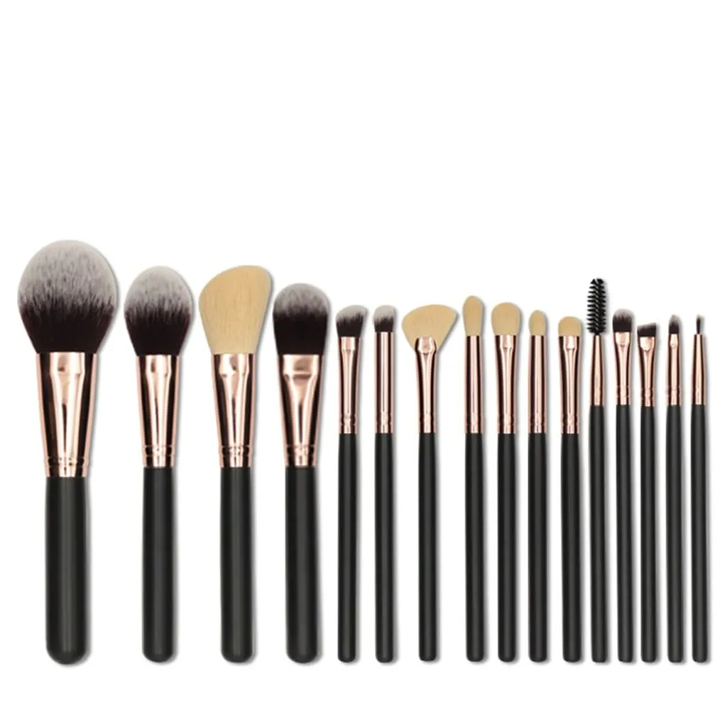 12pcs Makeup Brush Full Set Makeup Tool Set Black Gold Portable Soft Hair Makeup Brush