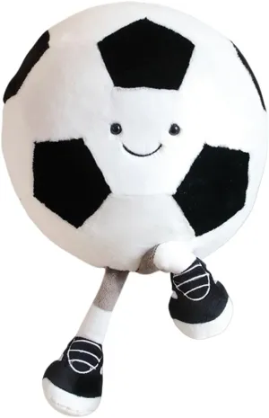 13 inch Stuffed Sports Balls Toy,with feet Creative Football Doll Fun Cute Plush Doll Toy Plush Stuffed Spherical Soft Toys Sports Throw Pillow CushionKids Gift (Soccer)