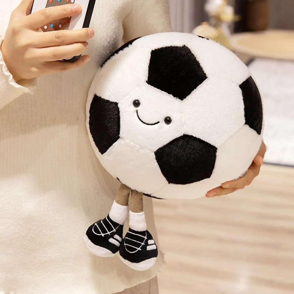 13.7 inch Stuffed Sports Balls Toy Creative Football Doll Fun Cute Plush Doll Toy Plush Stuffed Spherical Soft Toys Sports Throw Pillow CushionKids Gift(Football)