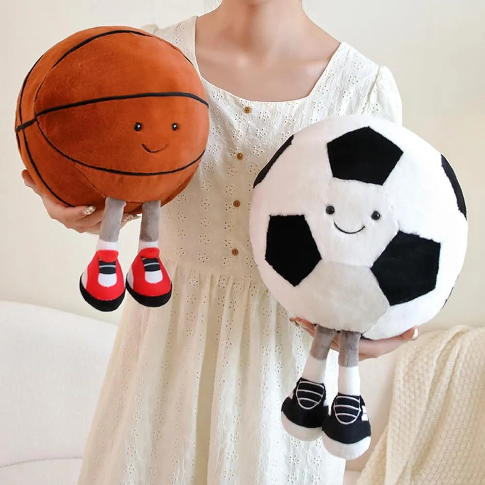 13.7 inch Stuffed Sports Balls Toy Creative Football Doll Fun Cute Plush Doll Toy Plush Stuffed Spherical Soft Toys Sports Throw Pillow CushionKids Gift(Football)