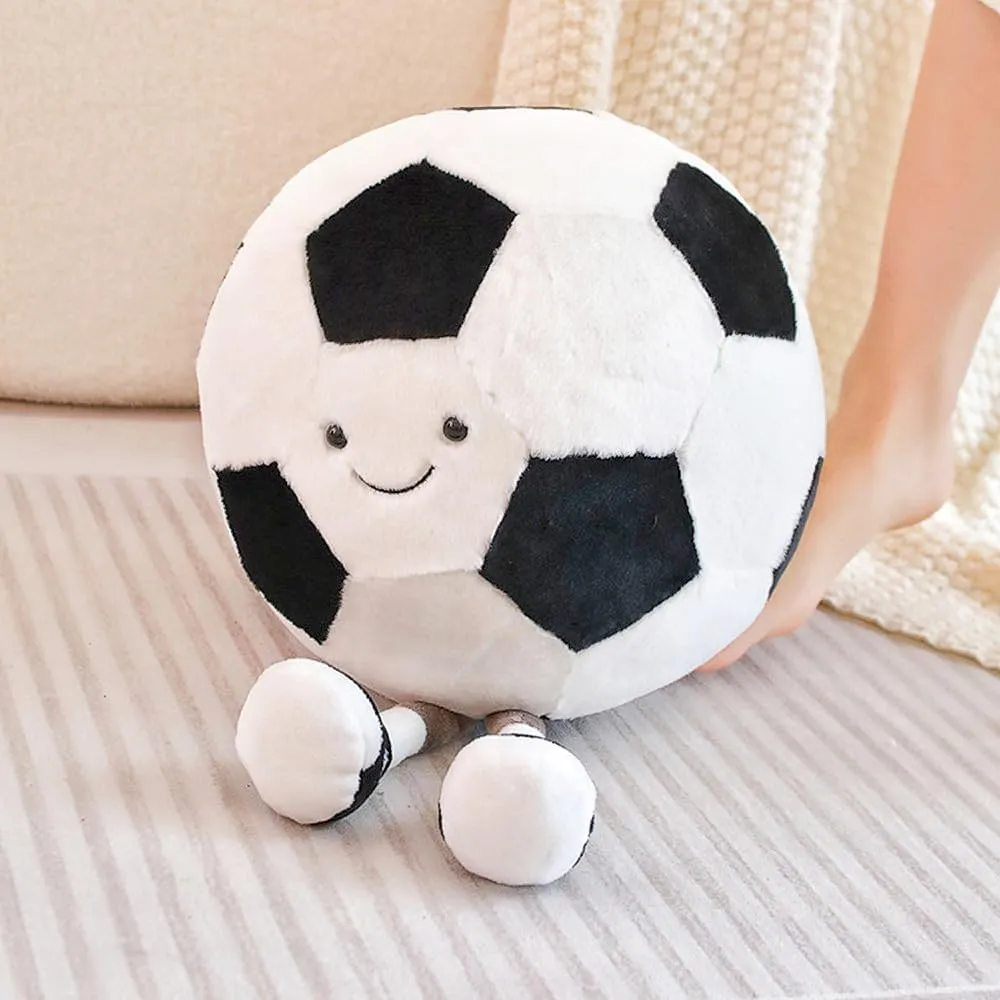 13.7 inch Stuffed Sports Balls Toy Creative Football Doll Fun Cute Plush Doll Toy Plush Stuffed Spherical Soft Toys Sports Throw Pillow CushionKids Gift(Football)