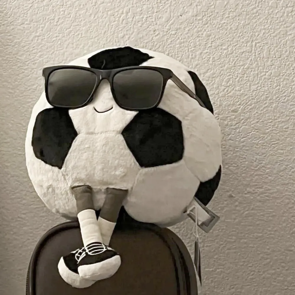 13.7 inch Stuffed Sports Balls Toy Creative Football Doll Fun Cute Plush Doll Toy Plush Stuffed Spherical Soft Toys Sports Throw Pillow CushionKids Gift(Football)