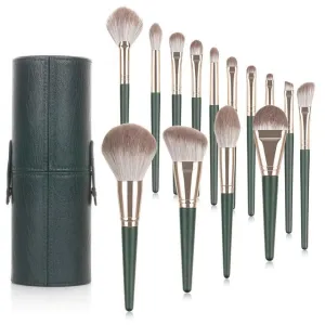 14 pieces professional makeup brushes set with synthetic foundation contour, blush, concealer eye shadow and eyeliner high gloss makeup brush set.