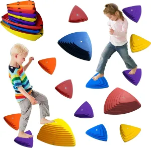 15Pcs Stepping Stones for kids,Non-Slip Sensory Stepping Stones for Promoting Toddler's Balance Coordination Skills,Obstacle Courses Sensory Toys Outdoor or Indoor Play for Kids Age 3-8