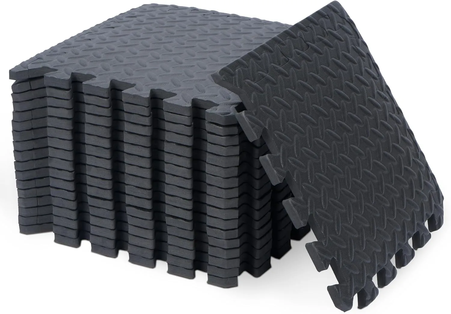 18Pcs Puzzle Exercise Mat 12''x12'' Interlocking EVA Soft Foam Floor Tiles Puzzle Rubber Tiles Protective Ground Surface Exercise EVA Foam Floor Padding with Border for Pool Home Fitness Garage