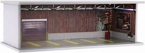 1/64 Scale Hot die-cast Wheels Model car scenarios Display case with LED Light and Acrylic Cover, Scenes Parking lot Diorama Storage Garage Box with 6 Parking Spaces (Warehouse)