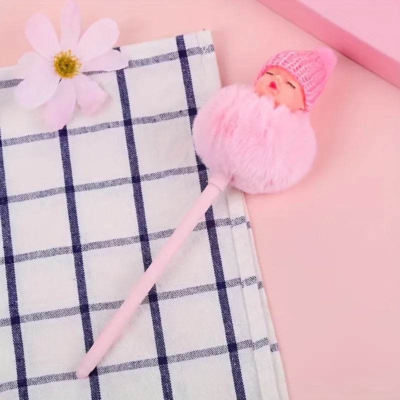 1pc Cute Doll 0.5mm Medium Stroke Pen Cute Fluffy Pen Pastel Girls