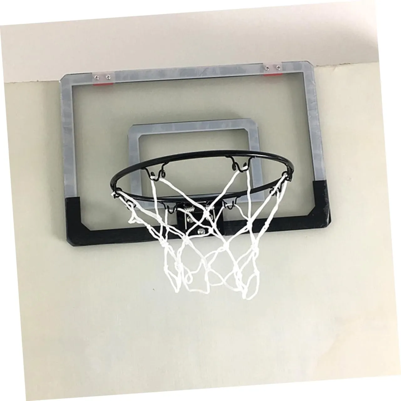 1pc Mini Transparent Door Hanging Basketball Board No Punching Required Easy Assembly Indoor Basketball for Home Office Sturdy Material Creative Fun for All Ages