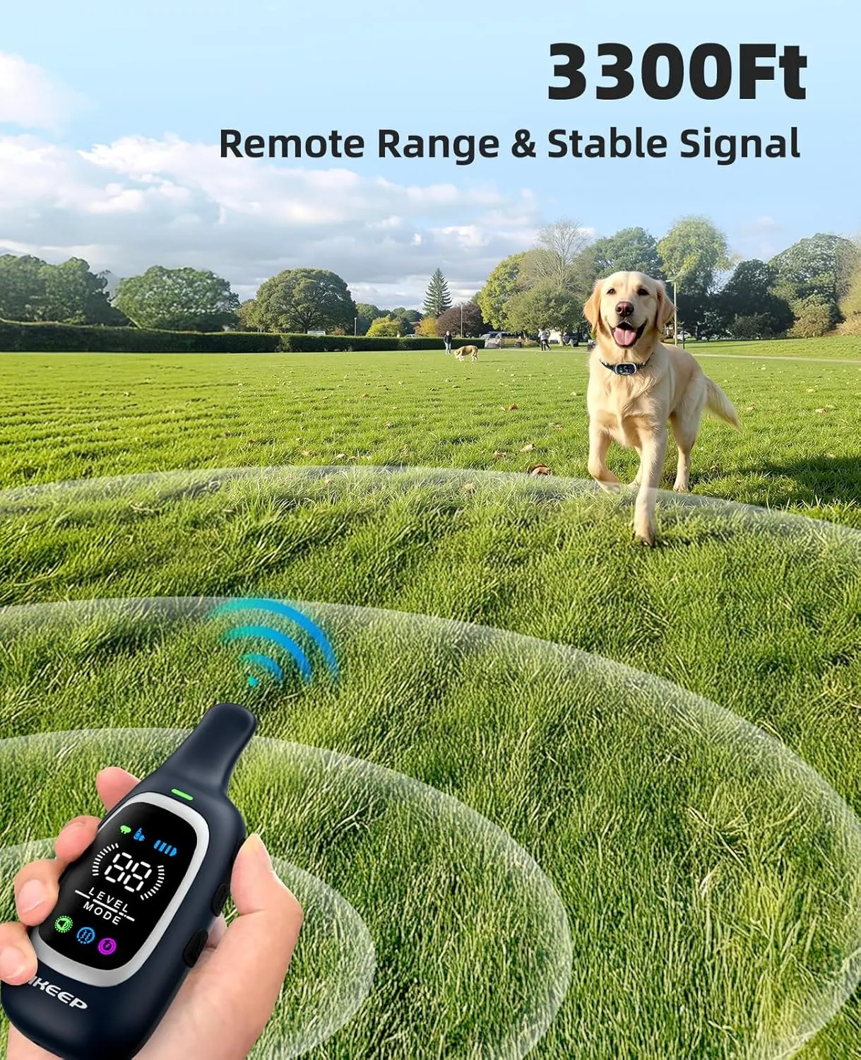 2-in-1 Dog Shock Collar and Bark Collar for Dogs – 3300FT Dog Training Collar with Remote, IP67 Waterproof e Collar with Anti-Bark/Beep/Vibration/Shock Modes for Small Medium Large Dog(5-120Lbs)