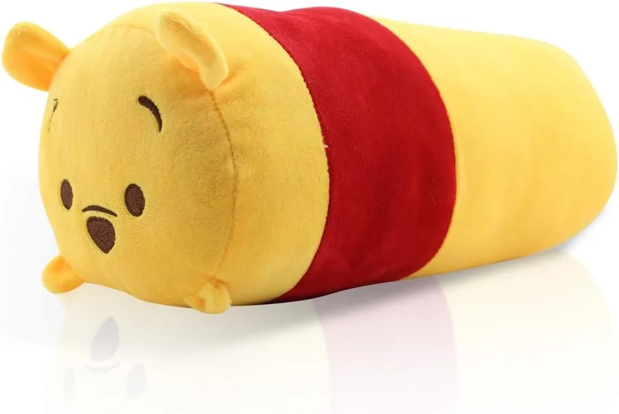 2 Pcs Set Pooh Bear and Friends Plush Travel Pillow Stackable Long Cushion for Long Flight car Ride Cruise