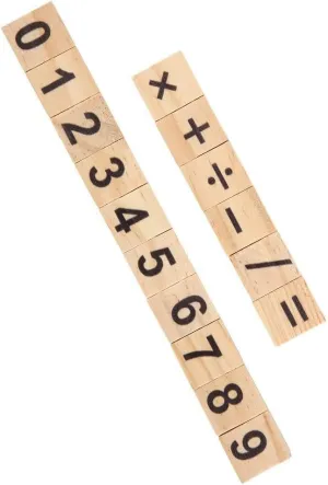 200pcs Wood Number Tiles Wooden Number Puzzle Blocks Numbers and Symbols for Crafts Spelling Scrapbooking Decoration(#1)