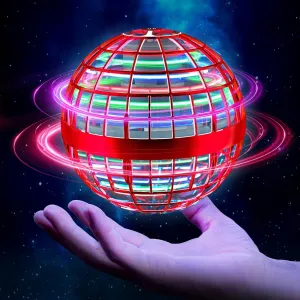 2023 Flying Orb Ball Toys, Galaxy Ball Flying Spinner with Light, Magic Gravity Ball Flying Toy, Cool Boomerang Ball for 6 7 8 9 10  Year Old Boys Girls Adult Indoor Outdoor (Red)