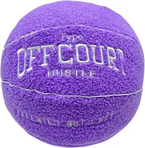 2023 New Offcourt Basketball Pillow, 11" Basketball Shaped Teddy Fleece Embroidered Throw Pillow Fuzzy Plush Toy Gifts for Kids Boys Girls (Purple)