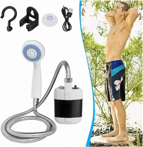 2023 Portable Camping Shower Pump with Multi-use Sprayer for Campsite Bathing Beach Yard Pet Car Cleanups (1Pcs)