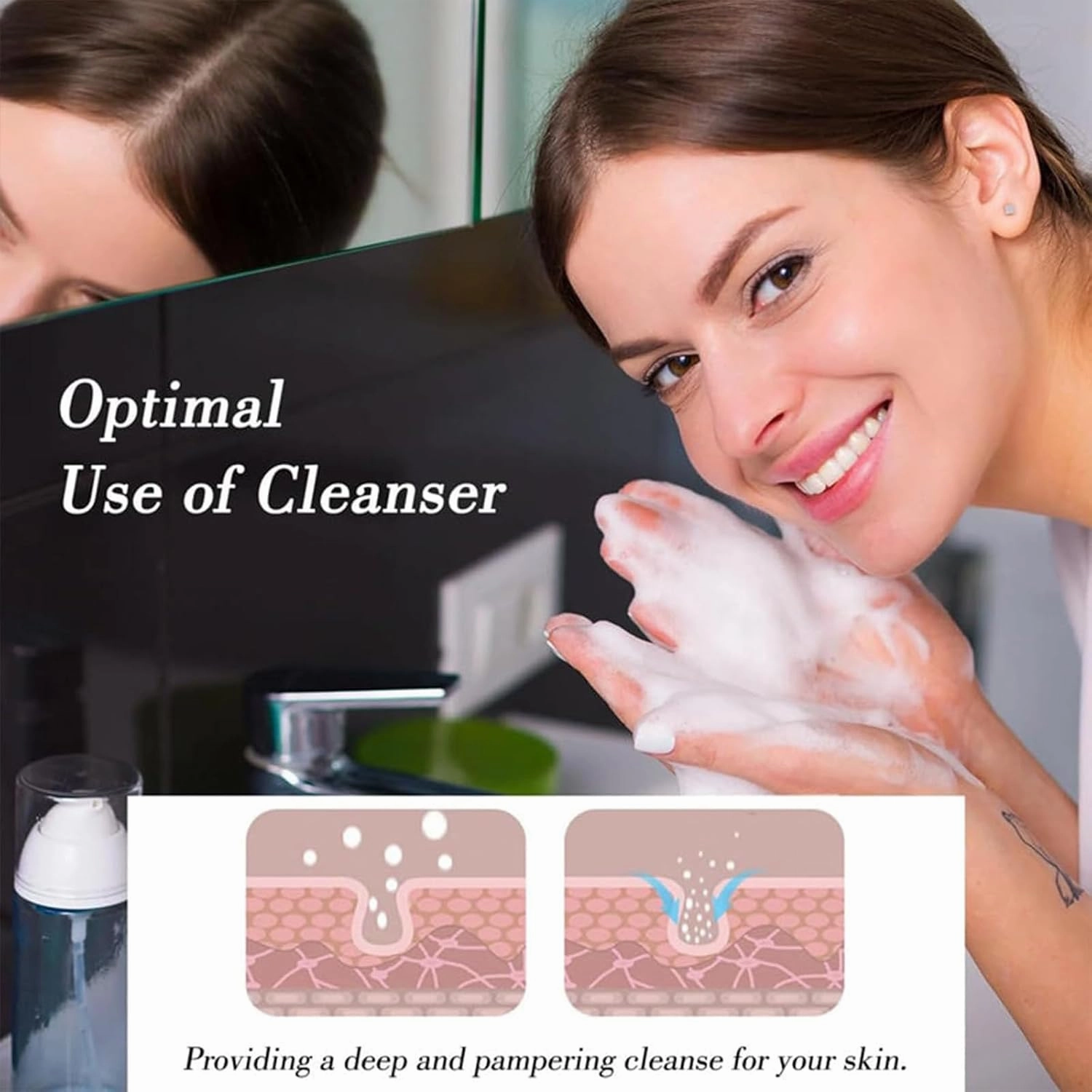 2024 New Electric Foam Maker for Face Wash, Rechargeable Soap Dispenser, Shampoo Bubbler Skincare Tools, Cleanser Foam Maker, Skincare Cleaner Tool for Home & Travel (Pink)