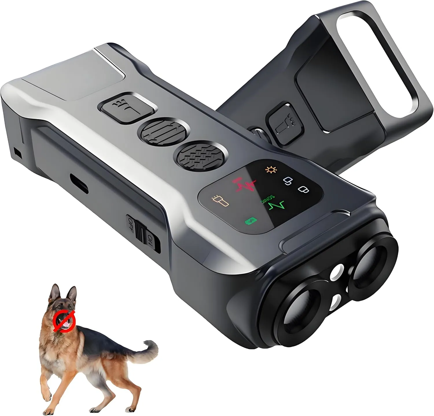 2025 Rechargeable Dog Bark Deterrent Devices & Barks no more dog training device with Hd Display, 2-headed Ultrasonic, Alternative to Painful Dog Shock Collar,Just Press-Without Hurting Your Pet
