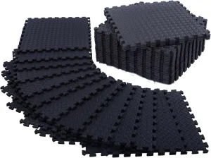 24 Pack - 1/2" Extra Thick Floor Exercise Mat for Home Gym Floor Padding for Kids - High-Density EVA Interlocking Foam Floor Tiles for Gym Equipment, Play Area, Yoga, Cardio, Weights, MMA