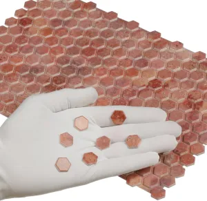 240 pcs, Dollhouse Flooring, 1:12 Scale Doll House Hexagonal Tiles, Miniature Floor, REDUCIO! (Terracotta)