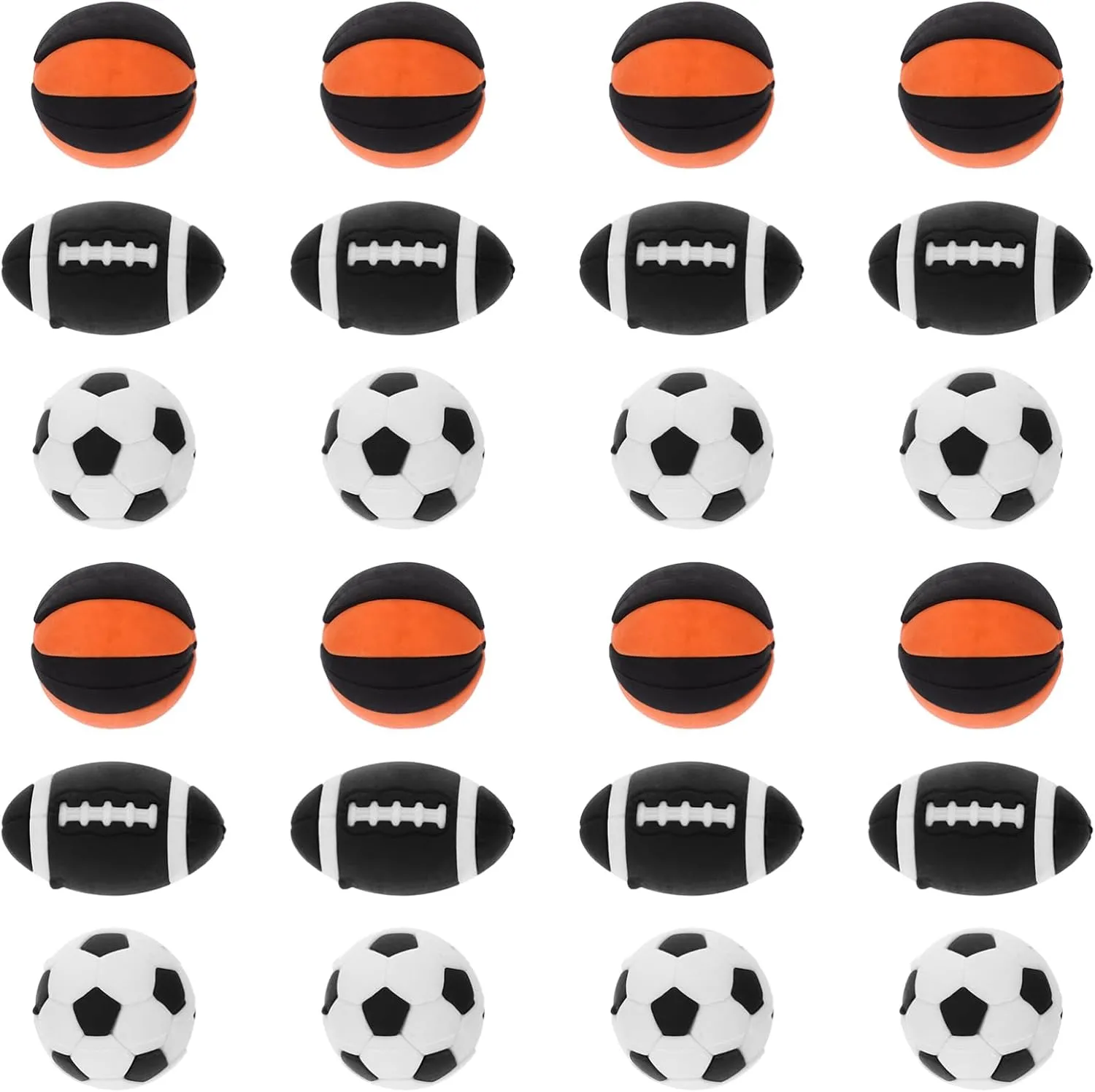 25pcs Mini Erasers Small Pencil Eraser for Kids Sports Balls Fun Decorative Set