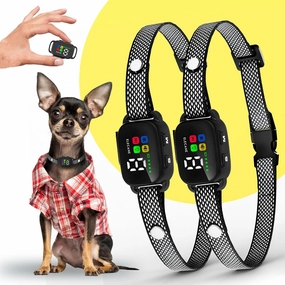 2 Pack Bark Collar for Small Dogs 5-15 lbs and Puppies - No Shock Anti Barking Collar - Rechargeable Smart Collar for Dog Training with 7 Sensitivity Levels and 3 Beep&Vibration Modes