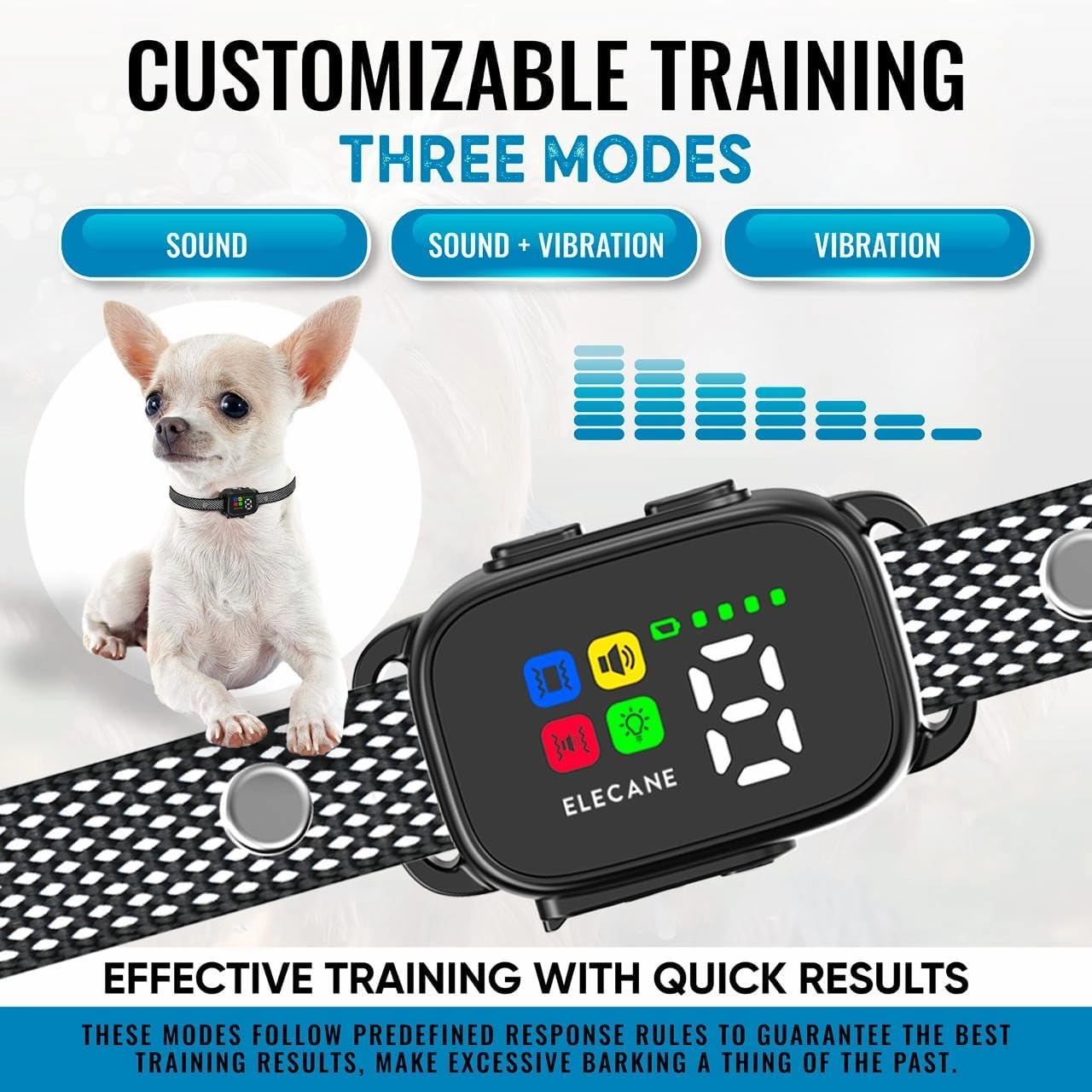 2 Pack Bark Collar for Small Dogs 5-15 lbs and Puppies - No Shock Anti Barking Collar - Rechargeable Smart Collar for Dog Training with 7 Sensitivity Levels and 3 Beep&Vibration Modes