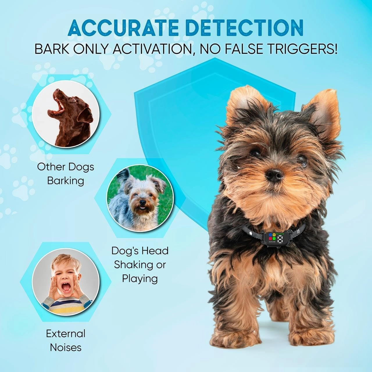 2 Pack Bark Collar for Small Dogs 5-15 lbs and Puppies - No Shock Anti Barking Collar - Rechargeable Smart Collar for Dog Training with 7 Sensitivity Levels and 3 Beep&Vibration Modes