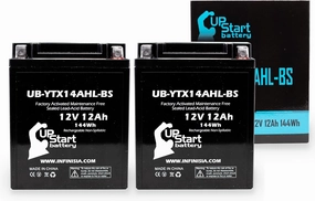 2-Pack UB-YTX14AHL-BS Battery Replacement for 1986 Cagiva Elefant 2 Cyl. 350 CC Motorcycle - Factory Activated, Maintenance Free, Motorcycle Battery - 12V, 12AH, UpStart Battery Brand