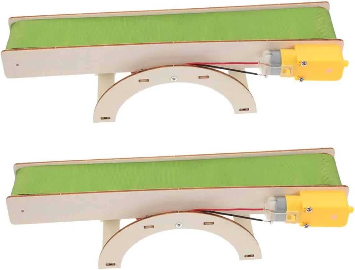 2Pcs Assembled Electric Conveyor Belt Kit Interactive for Preschoolers Practical Educational Model Demonstrating Electric Conveyor Principles for Home