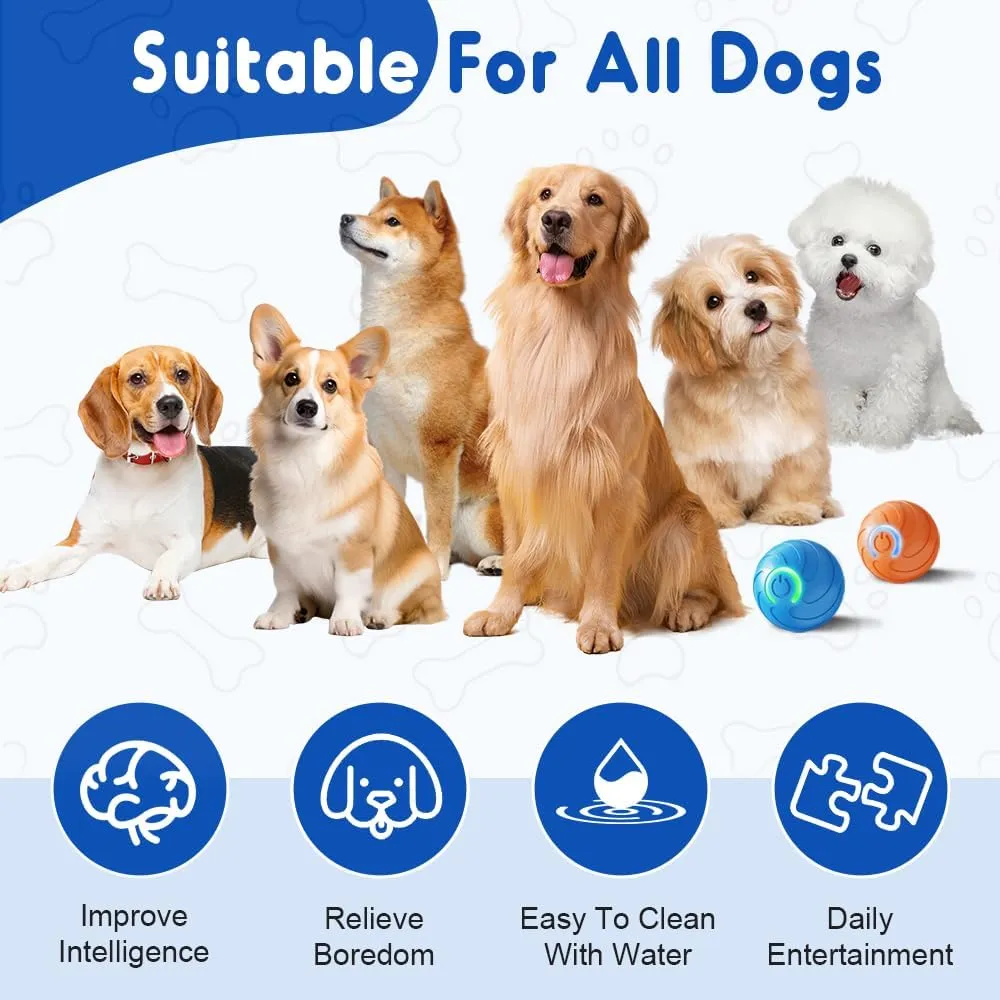 2PCS Duraspin Dog Ball, 2025 Upgrade Vibrating Dog Ball Interactive Pet Balls Shaky Toy, USB Rechargeable Smart Shaking Pet Bounce Balls Automatic Moving Pet Toy for All Dogs (#A1 #A2)