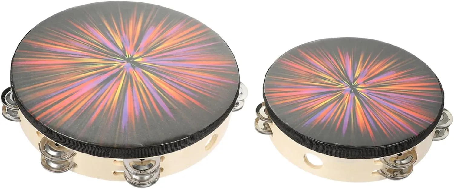 2pcs Percussion Hand Drum Musical Teaching Aid Interactive Instrument for Boys and Easy to Clean Safe Materials for Parent Communication