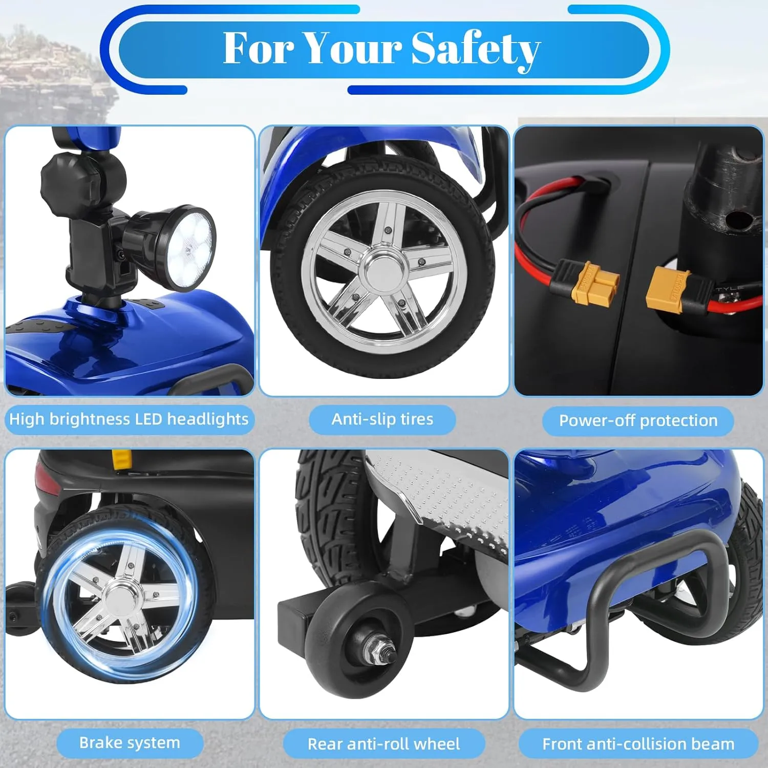 30-60 Miles Ecomobi MS02 Long Range 4 Wheels Electric Mobility Scooter for Adults/Seniors, 350W E-Wheelchair Device w/25Ah Extended Battery, Dual Baskets Compact Mobile for Travel(FSA/HSA Eligible)
