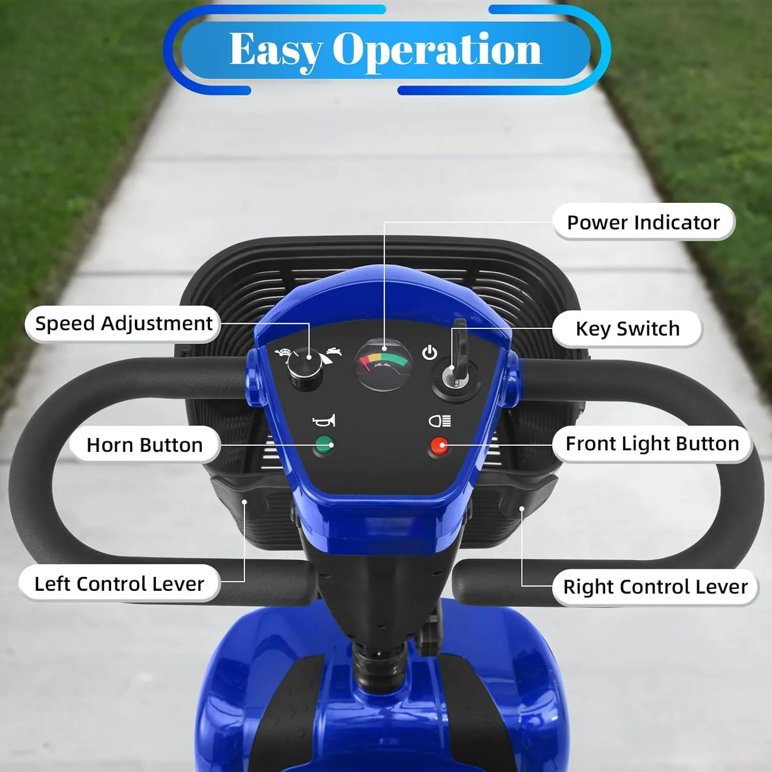 30-60 Miles Ecomobi MS02 Long Range 4 Wheels Electric Mobility Scooter for Adults/Seniors, 350W E-Wheelchair Device w/25Ah Extended Battery, Dual Baskets Compact Mobile for Travel(FSA/HSA Eligible)