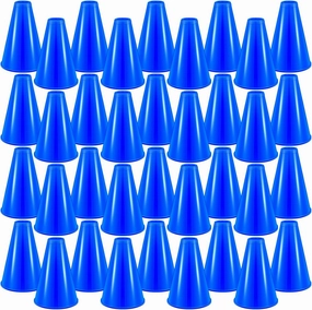 36 Pcs Blue Cheer Megaphone Small Fun Party Noisemaker Toys Mini Plastic Megaphone Party Favor Bulk Accessory for Game Sports Match Soccer Outdoor Activities Cheerleading
