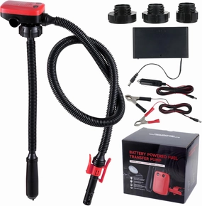 3.2 GPM Battery Powered Fuel Transfer Pump, with Auto-Stop Sensor and 60" Hose, Supply AA Battery/12V/DC 3 Power Modes, Electric Automatic Fuel Transfer Pump for Gasoline and Various Fuels