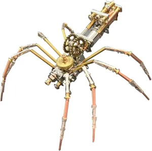 3D Metal Mechanical Spider Assembly Model Kit, Steampunk Inspired DIY Engineering Model, Gift for Her or Him,Version B, 137 Pieces